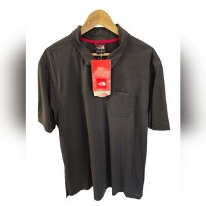 NWT The North Face Tolowa Asphalt Grey Short Sleeve Polo Shirt UPF 15 Size XXL